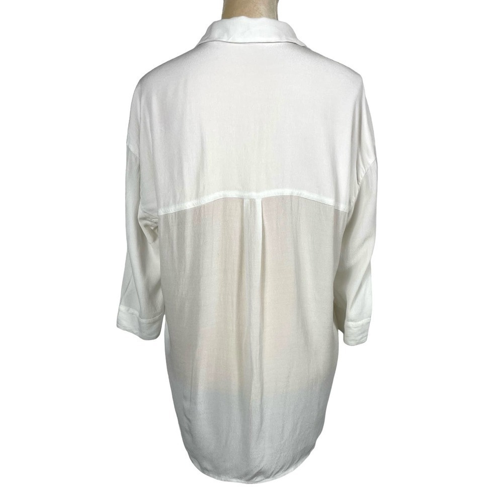 All Saints Milson Shirt in Chalk White Button Down Blouse Medium Business Casual - Picture 9 of 12